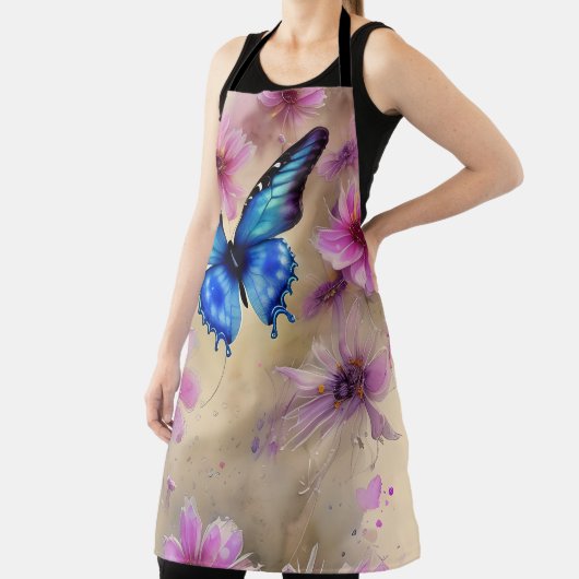Mooie bloemen en vlinder schort (Insitu)