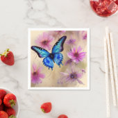 Mooie bloemen en vlinder servet (Insitu)