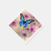 Mooie bloemen en vlinder servet (Hoek)