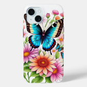 Mooie bloemen en vlinders Case-Mate iPhone case (Achterkant)