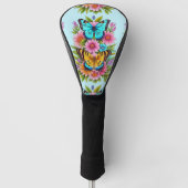 Mooie bloemen en vlinders golfheadcover (Voorkant)