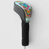 Mooie bloemen en vlinders golfheadcover (Schuin)