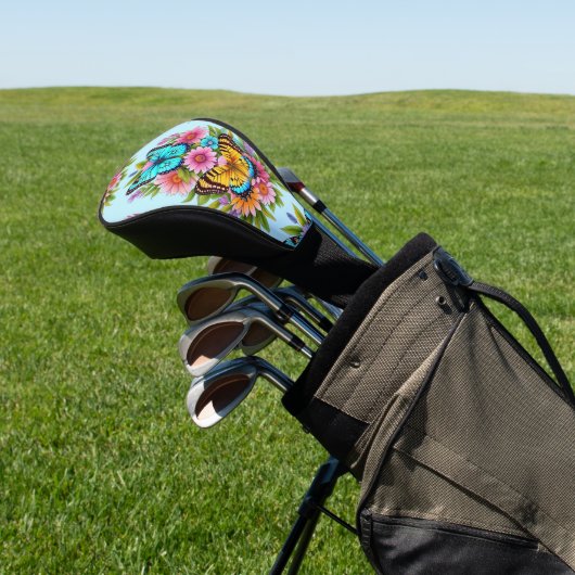 Mooie bloemen en vlinders golfheadcover (Insitu)