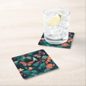 Mooie bloemen en vlinders in het oerwoud kartonnen onderzetters (Insitu)