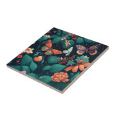 Mooie bloemen en vlinders in het oerwoud tegeltje (Zijkant)