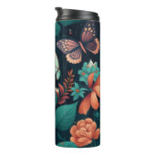 Mooie bloemen en vlinders in het oerwoud thermosbeker (Geroteerd rechts)