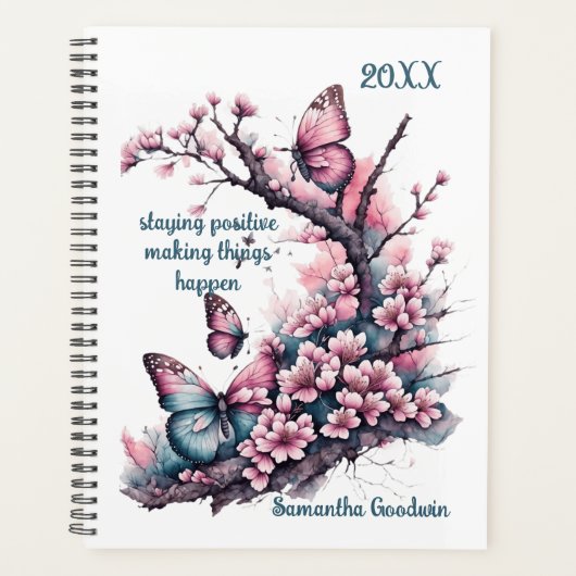 Mooie bloemen en vlinders planner (Voorkant)
