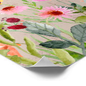 Mooie bloemen en vlinders poster (Hoek)