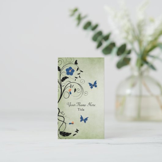 Mooie bloemen en vlinders Visitekaartje (Staand voorkant)