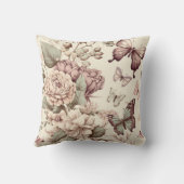 Mooie bloemen en vlinders zachte pastelkleuren kussen (Achterkant)