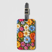 Mooie bloemen, fel gekleurd, bagagelabel (Voorkant (verticaal))