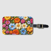 Mooie bloemen, fel gekleurd, bagagelabel (Voorkant (horizontaal))