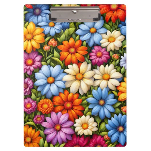 Mooie bloemen, felgekleurd, klembord (Voorkant)