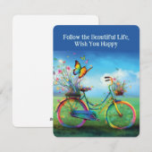 Mooie Bloemen Fiets Natuur Feestdagenkaart (Voorkant / Achterkant)