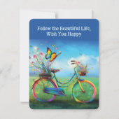 Mooie Bloemen Fiets Natuur Feestdagenkaart (Voorkant)