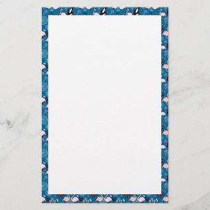Mooie bloemen flamingo's patroon briefpapier
