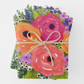 Mooie bloemen | Floral van grote Waterverf Inpakpapier Vel (In situ)