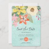 Mooie bloemen foto Opslaan datumkaart Save The Date (Voorkant)