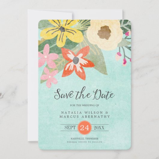 Mooie bloemen foto Opslaan datumkaart Save The Date (Voorkant)