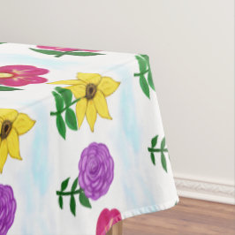 Mooie Bloemen Geel Paars Roze Tafelkleed