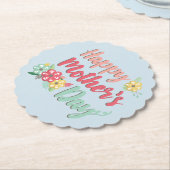 Mooie Bloemen Gelukkige Moederdag Kartonnen Onderzetters (Gekanteld)