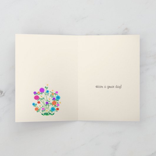 Mooie bloemen Gelukkige Verjaardag Kaart (Binnen)