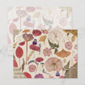 Mooie bloemen geperst briefkaart (Voorkant / Achterkant)