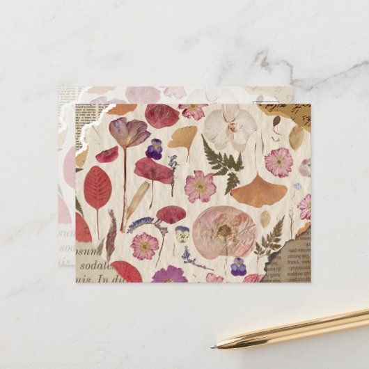 Mooie bloemen geperst briefkaart