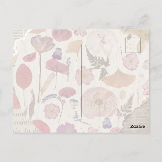 Mooie bloemen geperst briefkaart (Achterkant)