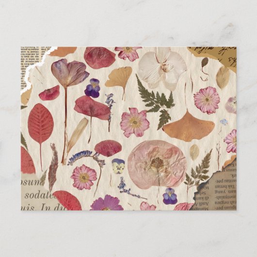 Mooie bloemen geperst briefkaart (Voorkant)