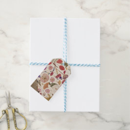 Mooie bloemen geperst cadeaulabel