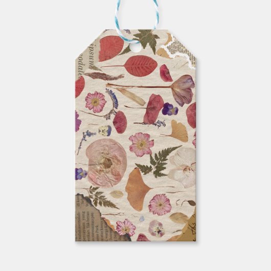 Mooie bloemen geperst cadeaulabel (Voorkant)