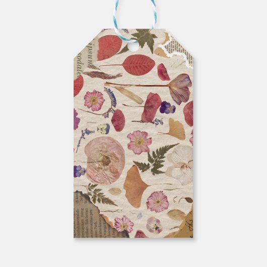 Mooie bloemen geperst cadeaulabel (Achterkant)