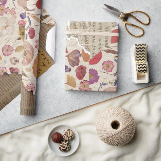 Mooie bloemen geperst cadeaupapier