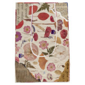 Mooie bloemen geperst medium cadeauzakje (Achterkant)