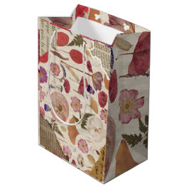 Mooie bloemen geperst medium cadeauzakje