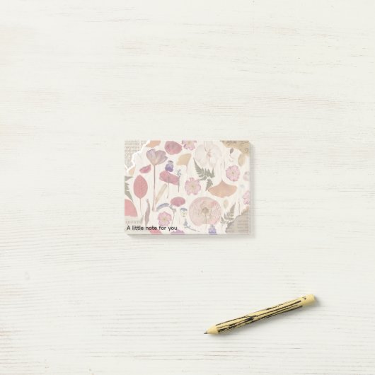 Mooie bloemen geperst post-it® notes (Op bureau)