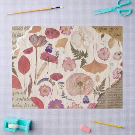 Mooie bloemen geperst tissuepapier (Craft)