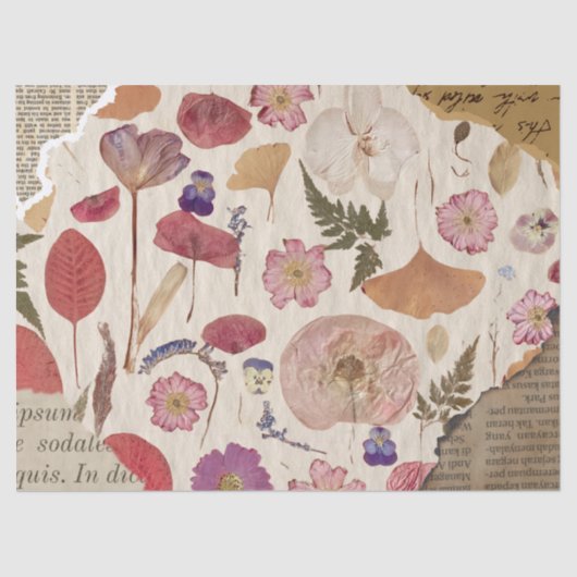 Mooie bloemen geperst tissuepapier (Voorkant)