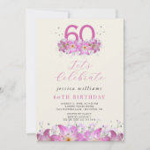 Mooie Bloemen Glitter Verjaardag Kaart (Voorkant)