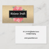 Mooie Bloemen Glitter Visitekaartje (Voorkant / Achterkant)