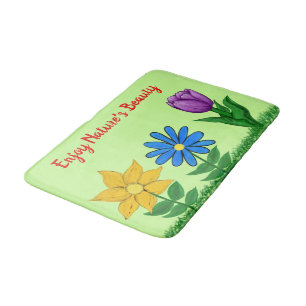 Mooie Bloemen Groen Badmat