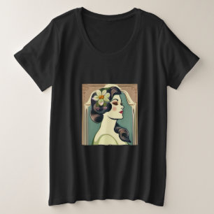 Mooie bloemen grote maat t-shirt