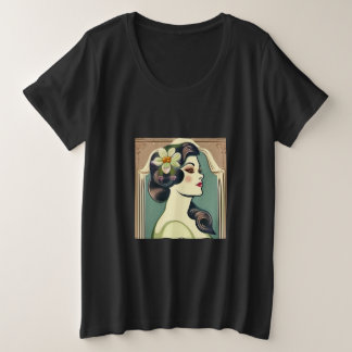 Mooie bloemen grote maat t-shirt