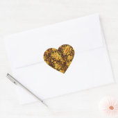 Mooie  bloemen hart sticker (Envelop)