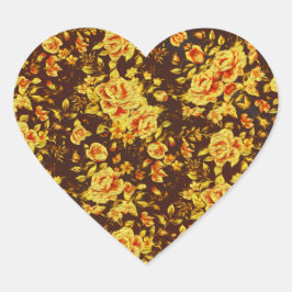 Mooie  bloemen hart sticker