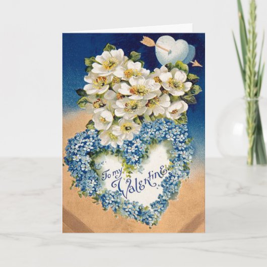 Mooie  Bloemen Hart Valentijnsdag Kaart (Voorkant)