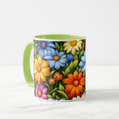 Mooie Bloemen, Heldergekleurd, Mok (Voorkant links)