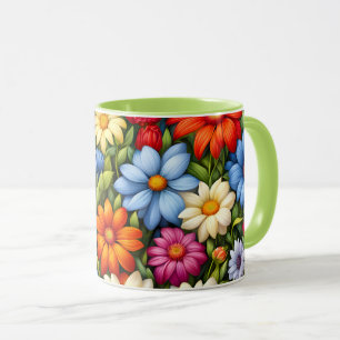 Mooie Bloemen, Heldergekleurd, Mok