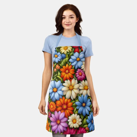 Mooie Bloemen, Heldergekleurd, Schort (Gedragen)